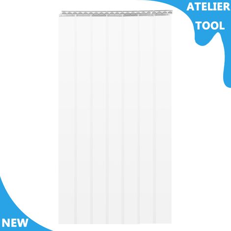 ATELIER 7Pcs 6.56ft bande claire bande de rideau forage porte montée bandes de PVC avec 2x supports (1/5)