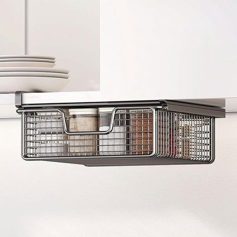 Panier de Rangement Coulissant sous Étagère,étagère Suspendue sous l'armoire,économise de l'espace Armoire à Chaussures Petite taille 343111cm (1/5)