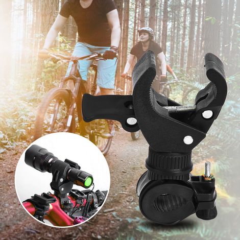 Support Universel Lampe Torche Vélo - 2 Pièces avec Clip Rotatif pour Guidon (1/4)