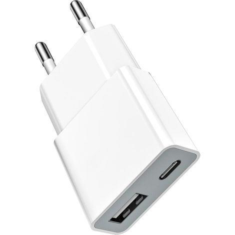 Chargeur USB 5W, Adaptateur de Charge Universel ultrafin (5V 1A) – 2 Ports : USB-C + A – pour liseuses, brosses à Dents électriques, lecteurs (1/5)