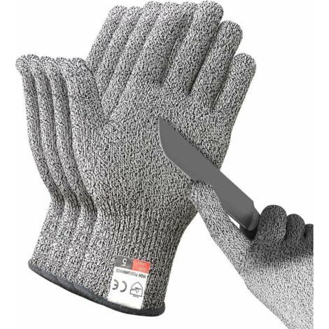 BUNTHAUS 2 Paires de Gants Résistants aux Coupures, Gants Anti Coupures de Niveau 5 Certifiés EN 388, Gants de Travail de sécurité pour Cuisine, Butcher, Jardinage, Bricolage, L Gray (1/5)