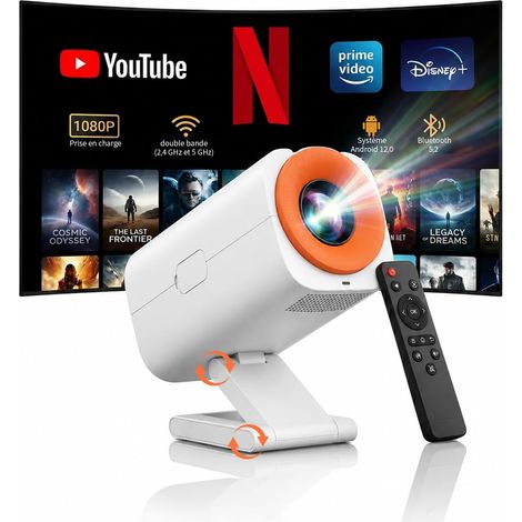 Mini Projecteur, Wi-FI 6, Bluetooth 5.2, Compatible 1080p Applications intégrées, Correction trapézoïdale auto, Mise au point rapide, Chambre (1/5)