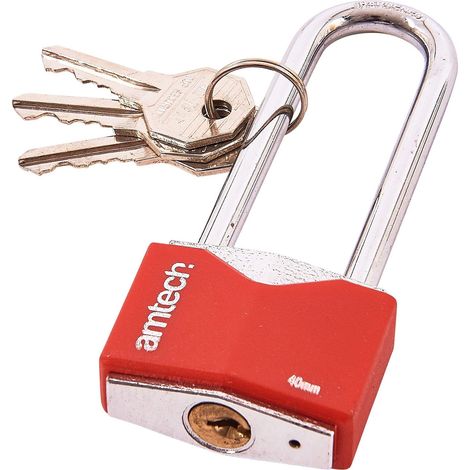 40mm Long Shackle Rhombic Chrome Plated Iron Padlock - T0707 (1/4)