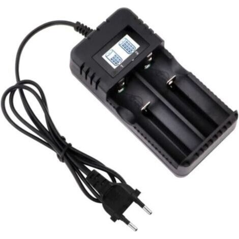 Chargeur batterie 18650 intelligent à 2 fentes  Charge rapide avec écran LCD  Compatible Li-Ion 3,7V 26650/18650  Protection sécurité (1/4)