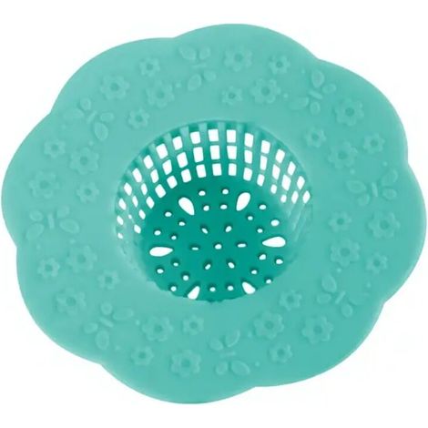 New Hot Fleur En Forme De Silicone TPR Évier De Cuisine Crépine Salle De Bains Douche Vidange Évier Drains Couverture Évier Passoire Égout Filtre À Cheveux Vert (1/3)