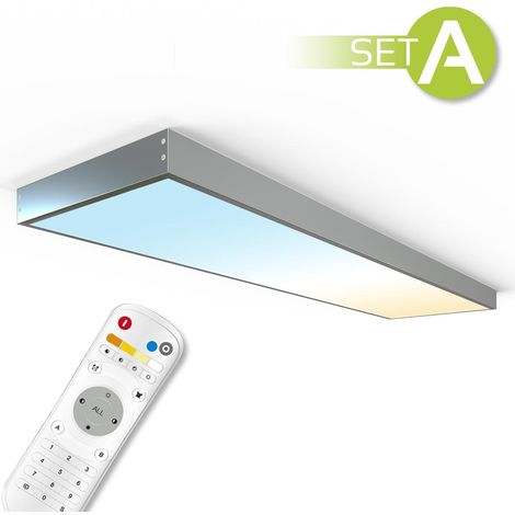 CCT LED Panel 120x30cm Aufbauset 36W 3000K- 6000K inkl. Fernbedienung und Aufbaurahmen (1/3)