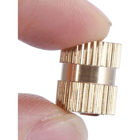 Écrous cylindriques moletés en laiton M6, moulés avec insert (M61210 5 pièces) (1/5)