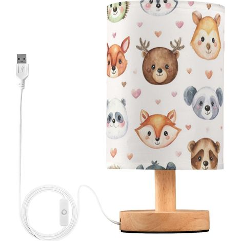 Kcldeci Lampe de chevet animaux la forêt avec cœurs pour chambre (1/5)