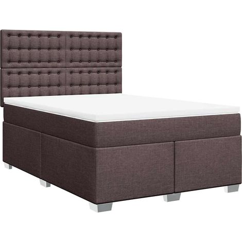 Maison Exclusive - Giroletto a Molle con Materasso Marrone Scuro 140x190cm Tessuto (1/5)