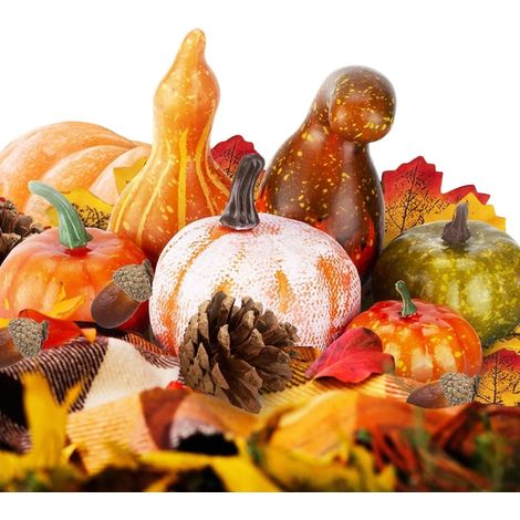 Ensemble de 86 décorations d'automne, mousse, multicolore, polyvalent et pratique, pour un usage quotidien (1/5)