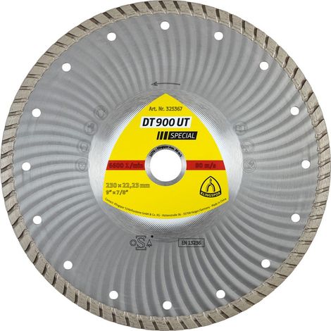 Disque diamanté Ø230mm DT 900 UT pour béton - Klingspor 325367