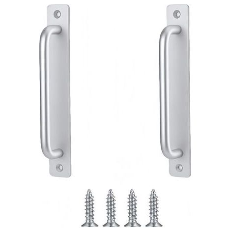 2 Pièces Poignée Meuble, Poignée Porte Coulissante en Aluminium - Anti-Rouille Poignee de Porte Pour Armoire,Tiroir, Garage,Armoires, Balcon, Jardin (Interieur et Exterieur) (Argenté,148mm) (1/5)