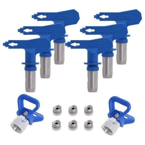 Airless Reversible Spray Nozzle, 2X Nozzle Seat Guard, Airless Nozzle Accessories for High Pressure Paint Spray Gun (Type 211, 315, 417, 517, 515, 523),