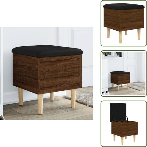 Sitzbank mit Stauraum Braun Eichen-Optik 42x42x46 cm - Wohnzimmer Dekoration - Stauraumbank - Garderobe - Eingangsbereich Möbel - Beistelltisch (1/5)