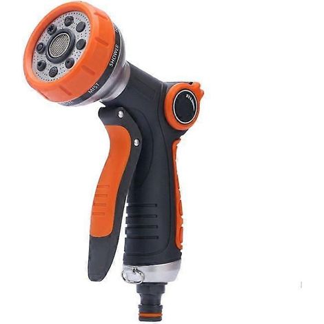 Garden Hose Spray Gun,8 Adjustable Patterns,hose Pipe Spray Gun,high Pressure1pcs-orange (1/5)