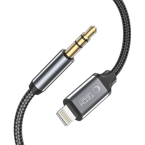 Câble audio Lightning pour iPhone - mini-jack 3,5 mm, 1 m - noir (1/5)