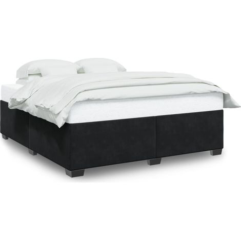 Maison Exclusive - Giroletto senza Materasso Nero 200x200 cm in Velluto (1/5)
