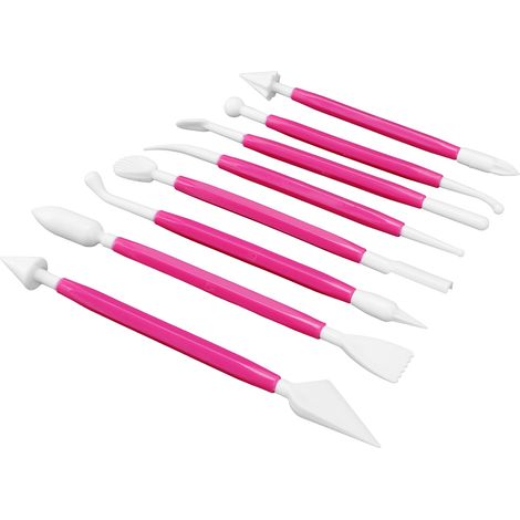 8-teiliges Tortendekorations- und Gravurwerkzeugset, Modellierstifte, Bastelbedarf, rot und rosa (1/5)