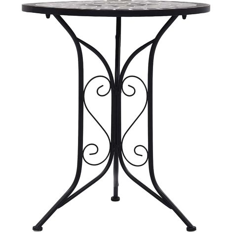 vidaXL Mesa bistro de mosaico cerámica gris 60 cm (1/2)