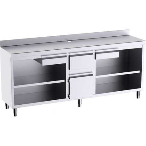 Table Inox pour Machine à Café avec Plan de Travail - Gamme 600 - Distform