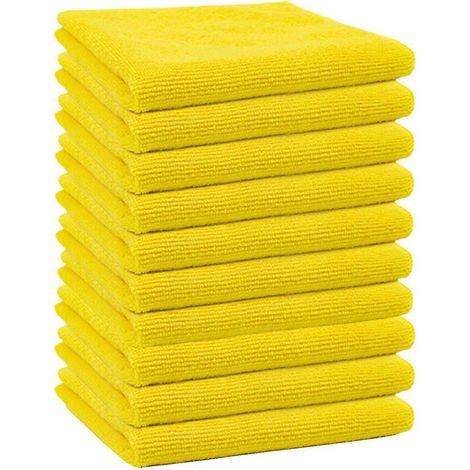Lot de 10 chiffons de nettoyage en microfibre, serviettes absorbantes multi-usages pour la maison et la voiture - Bon (1/5)