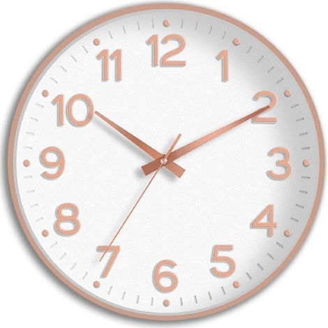 Horloge murale silencieuse à piles, 20 cm, moderne, analogique, décorative, sans tic-tac, pour cuisine, bureau, salle de bain, chambre (blanc, or rose) (1/4)
