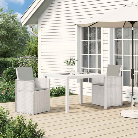 Sillas de comedor de jardín 2 pcs y Gris Claro PP
