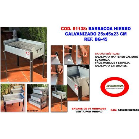 FPLUS barbacoa hierro galvanizado 25 x 45 x 23 bg-45 , barbacoa hierro galvanizado 25 x 45 x 23 bg-45