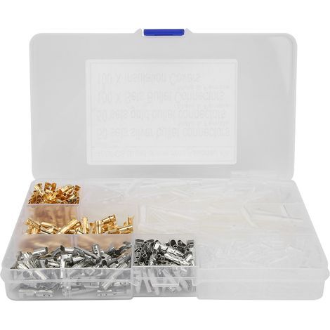 Set mit 400 4,0-mm-Crimp-Kfz-Steckverbindern, inklusive Aderendhülsen (männlich/weiblich) und Isolierhülsen (1/5)