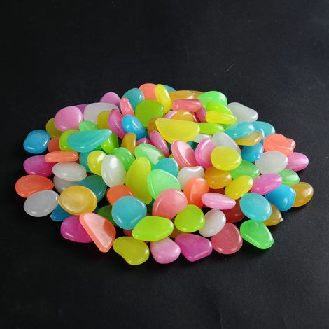 200 Galet Lumineux, Résine Synthétique, Multicolore, 2-3 cm, Pour Jardin, Aquarium, Chemin, Décoration Intérieur
