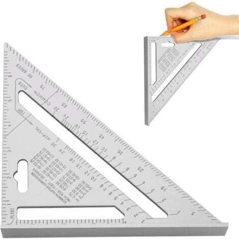 7 Pouces Équerre Triangle Règle d'Angle, Équerre en Aluminium Mesure du Triangle Règle de Triangle en Aluminium (1/4)
