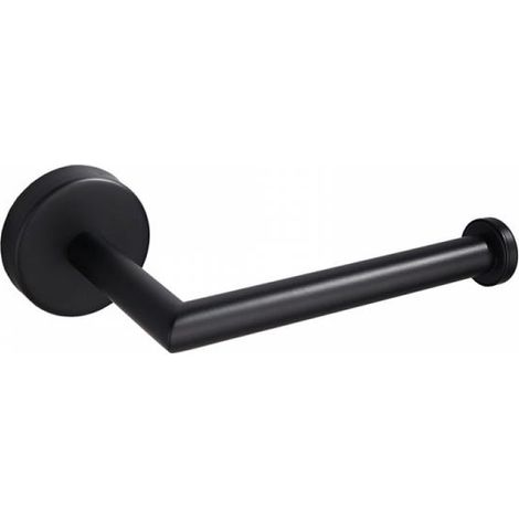 Porte rollo de papel higiénico negro soporte de papel higiénico de pared para baño acero inoxidable dispensador de papel higiénico WC negro mate (1/3)