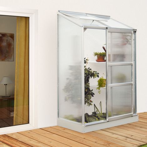 Vitavia Anlehn-Gewächshaus "Ida 900", aluminium eloxiert, 0,9 m², 4 mm HKP (1/4)