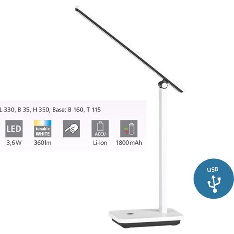 Lampada Da Tavolo Minimal Iniesta Policarbonato Bianco Luce Led Integrato 3,6W (1/5)