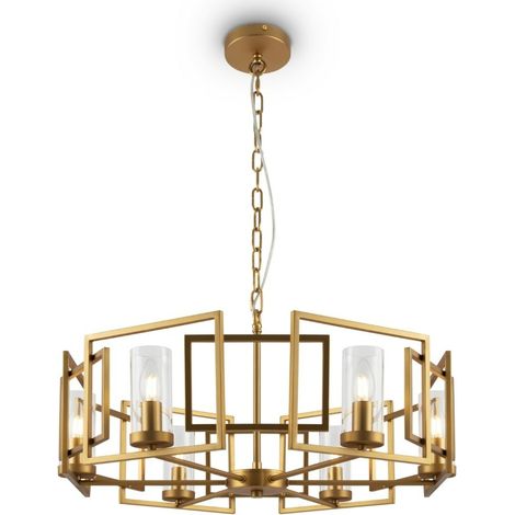 Bowi Zylindrische Decken-Pendelleuchte Gold, 6-flammig, E14 (1/5)