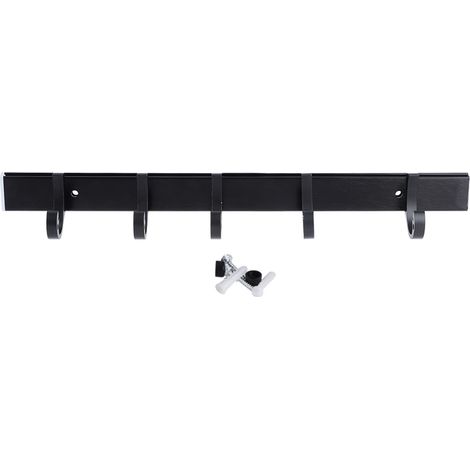 Toallero de pared fabricado en aluminio de calidad aeronáutica, con ganchos para colgar, ideal para baños modernos, color negro, 37,6 cm. (1/5)