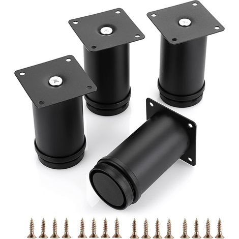 Set mit 4 verstellbaren, runden 10-cm-Ersatzfüßen für Möbel, stabile und ausziehbare Eckfüße für Tisch, Sofa und Stuhl (1/5)