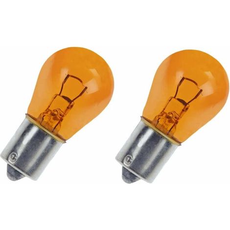 2x ampoule 12V 10W BAU15S orange simple filament ergots décalés clignotant voiture moto (1/2)