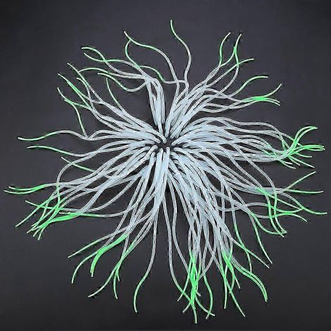 Anémone de mer artificielle en silicone, ornement de corail pour aquarium (vert) (1/3)
