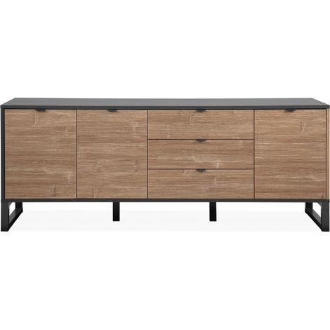 Madia 175x70H cm bambou et gris anthracite - Asolo (1/5)