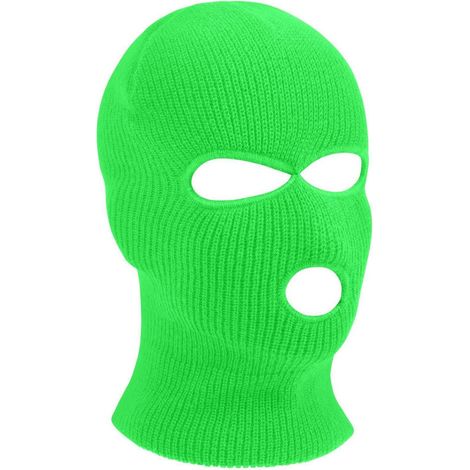 Sturmhaube 3-Loch Strickmaske für Motorrad & Outdoor, Unisex, Fluoreszierendes Grün (1/5)