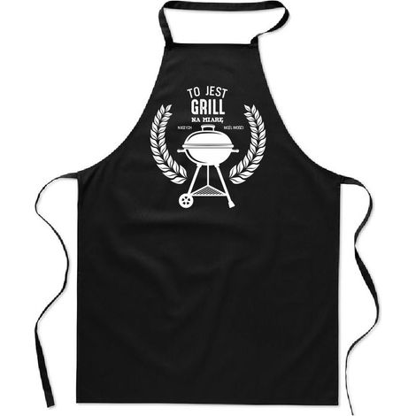 Delantal negro con estampado divertido para barbacoa, ideal para hombres y mujeres. (1/4)