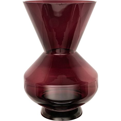 Vase bordeaux en verre au galbe sculptural - bordeaux (1/2)