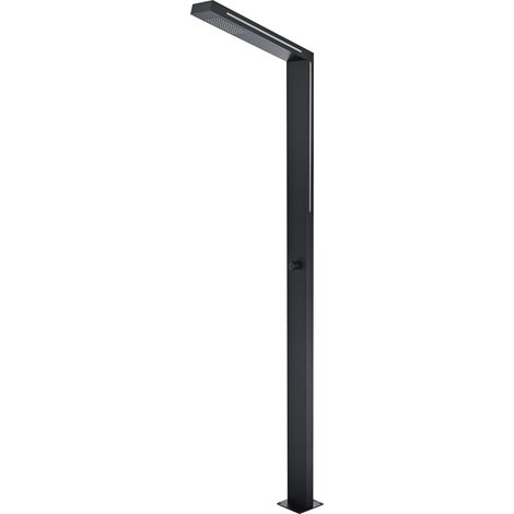 Columna de Ducha exterior de Acero INOX S316/Griferia Exterior para Piscina/Jardin/SPA/Con Luz Led Que Genera el Movimiento del Agua (Negro Mate) (1/5)