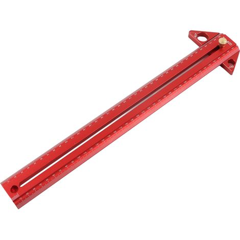 Règle de menuisier en alliage d'aluminium multifonction, 40 cm, outil de mesure précis pour le travail du bois. (1/5)