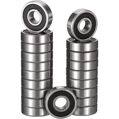 607-2RS Sealed Ball Bearings 7x19x6mm Pre-Lubricated Double Seal Chrome Steel 607RS Miniature Groove Ball Bearing 607RS (Pack of 20) (1/5)