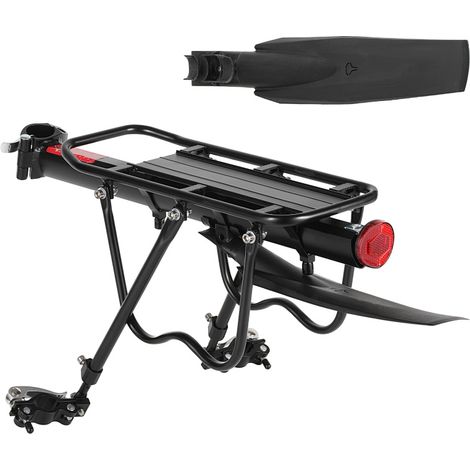 Jiubiaz Portapacchi per bici in alluminio con riflettore e parafango – Carico massimo 50 kg