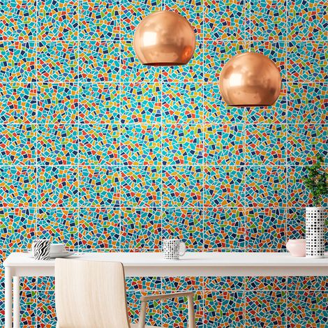Stickers muraux - Sticker Mural Carrelage adhésif Cuisine Salle de Bain - TERRAZZO WENDY - 24stickers10x10cm (1/5)