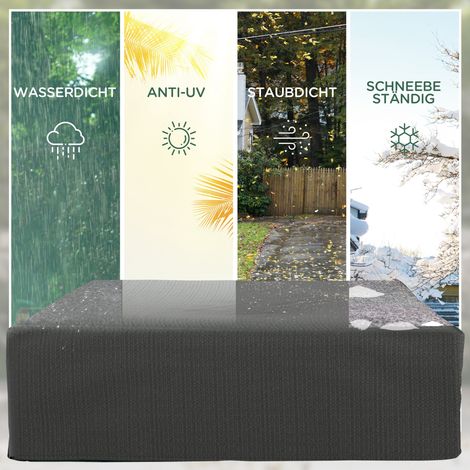 Housse de protection pour meubles de jardin imperméable hivernale, bâche anti-UV grise 235x190x90cm (1/5)