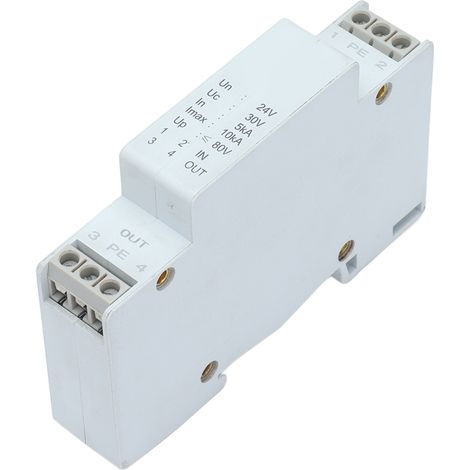 24V DC Überspannungsschutz, Signalüberspannungsschutz, Blitzschutz für elektronische Geräte, Überspannungsschutzgerät, 1 Stück. (1/5)